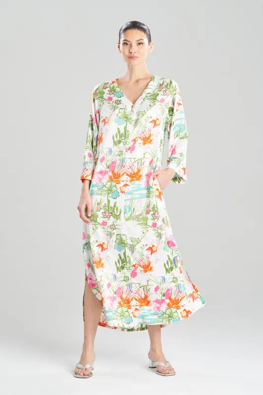 Lotus Pond Zip Caftan made by Natori
