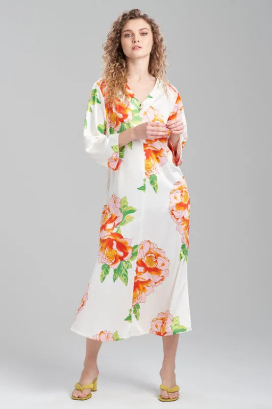 Paradise Peony Zip Caftan made by Natori