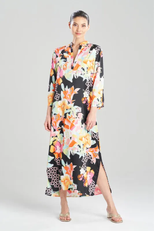 Camellia Mandarin Caftan sold by Natori