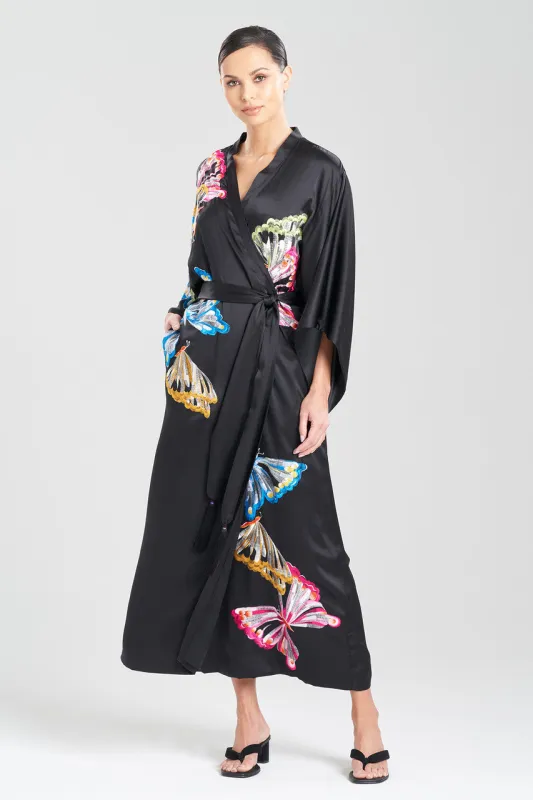 Couture Kyoko Butterfly Beaded Silk Robe made by Natori