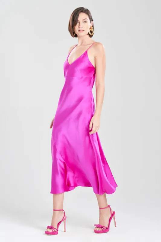 Key Essentials Sheath Flounce Silk Slip Dress sold by Natori