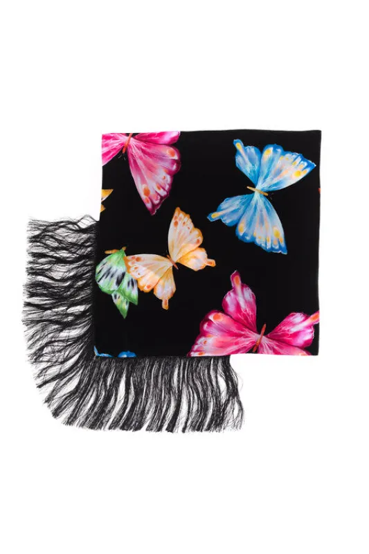 Kyoko Butterfly Fringe Scarf made by Natori