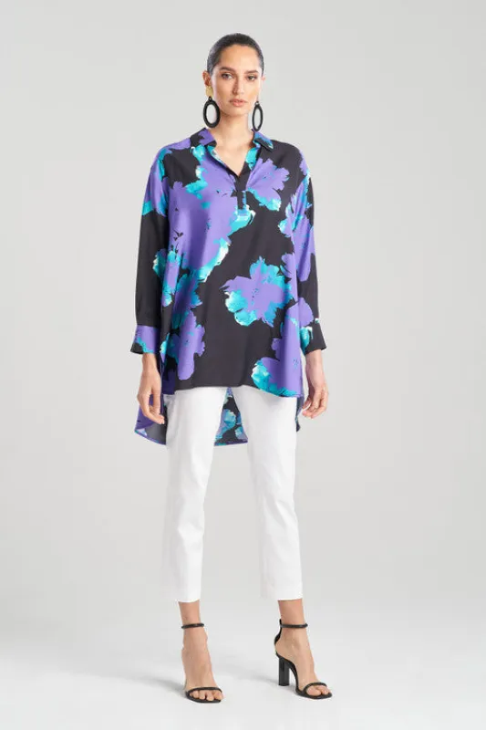 Taichou Cotton Silk Oversized Half Placket Shirt sold by Natori