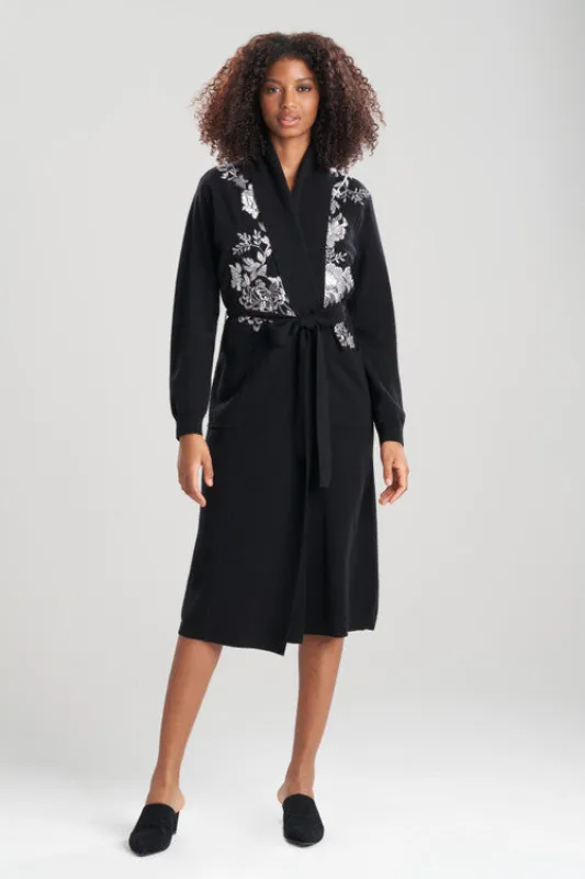 Cashmere Embroidered Floral Robe made by Natori
