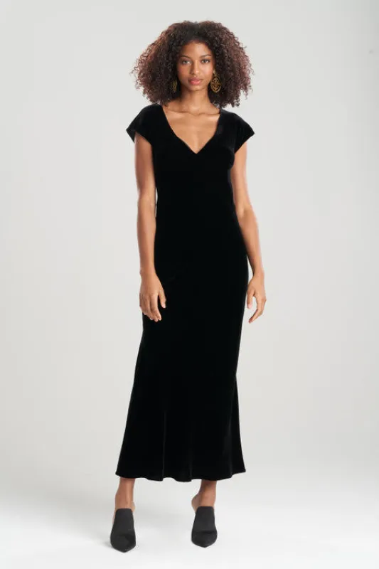 Velvet V-Neck Gown made by Natori