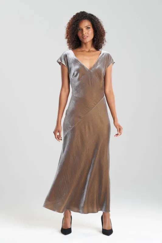 Velvet V-Neck Gown made by Natori