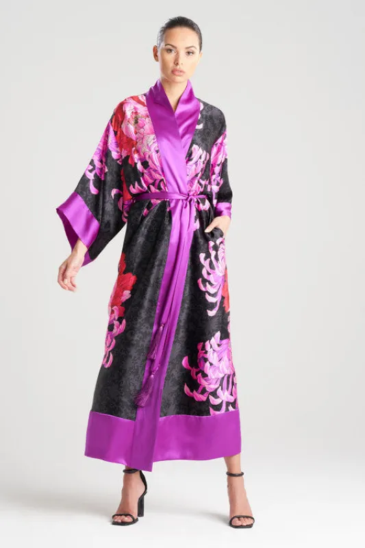 Sumida Charmeuse Long Silk Robe made by Natori
