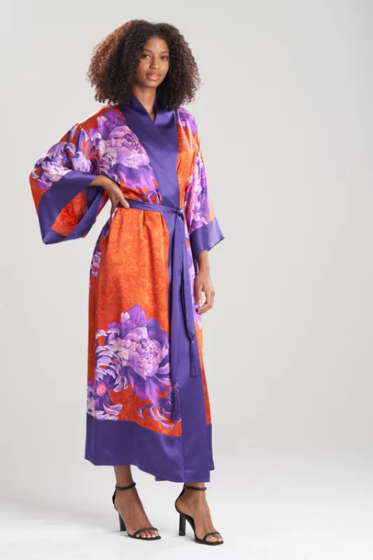 Sumida Charmeuse Long Silk Robe made by Natori