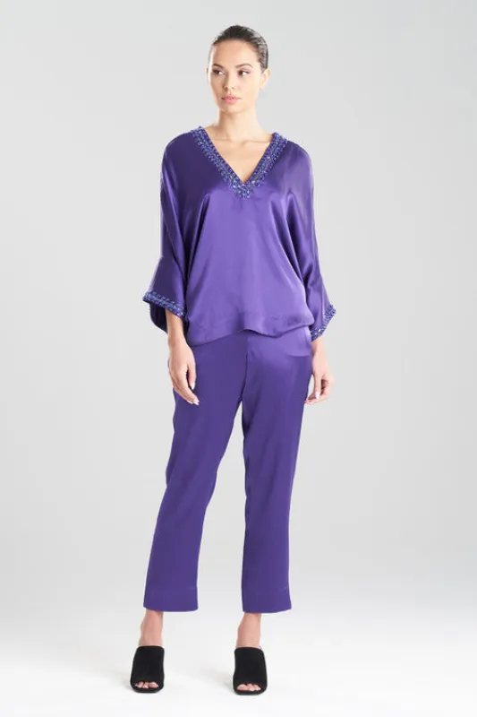 Key Essentials Silk Embroidered Kimono Sleeve Top made by Natori