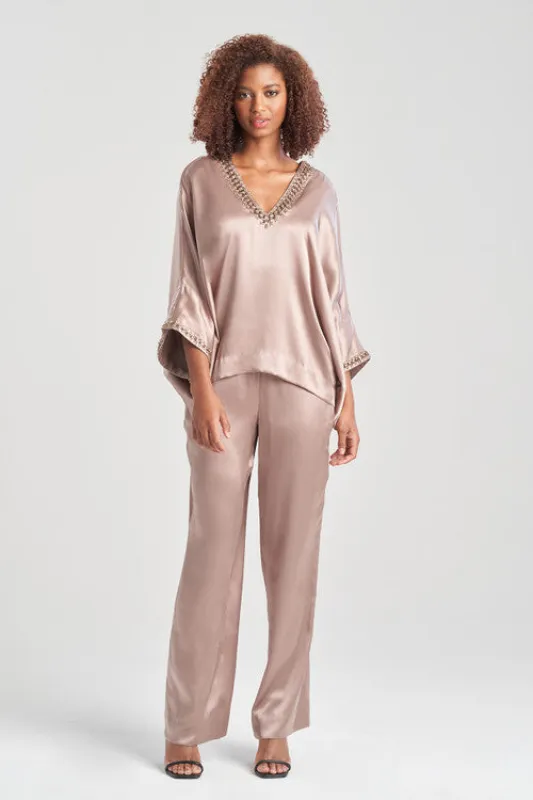 Key Essentials Silk Embroidered Kimono Sleeve Top made by Natori