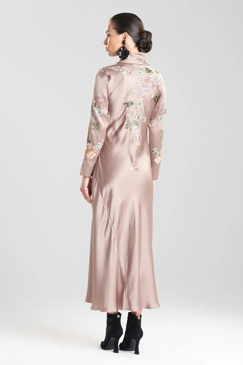 Kairaku Garden Embroidery Silk Deep Cowl Caftan sold by Natori product image thumbnail 3