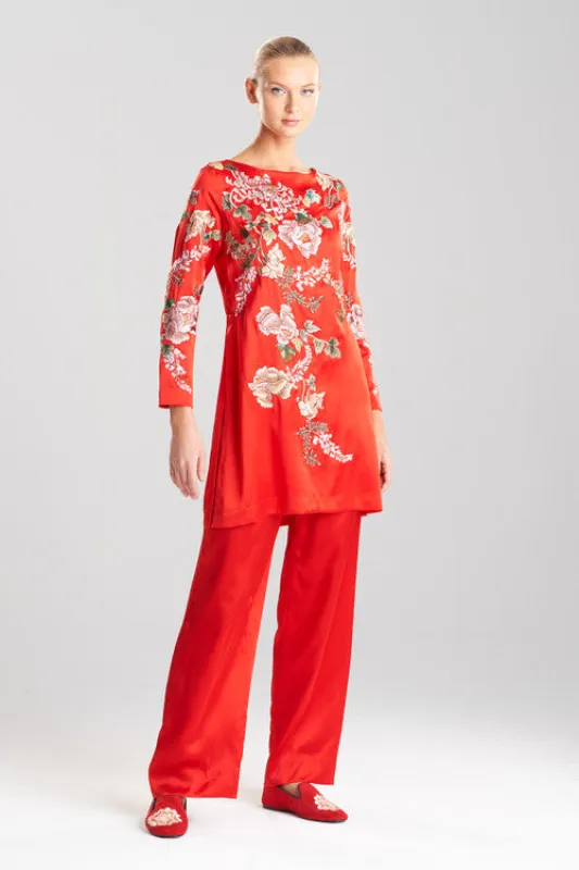 Kairaku Garden Embroidery Silk Tunic made by Natori