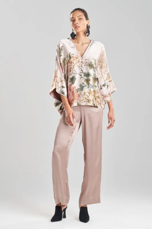 Kairaku Garden Charmeuse Kimono Silk Top made by Natori