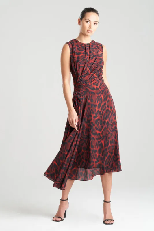 Ocelot Obi Silk Side Drape Dress made by Natori