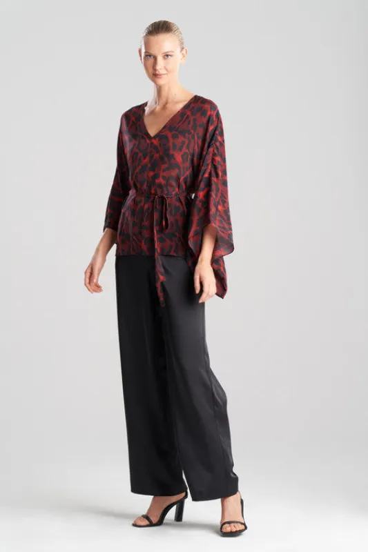 Ocelot Obi Silk Kimono Top made by Natori