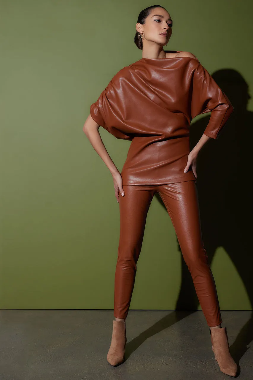 Vegan Luxe Leather Ruched Top sold by Natori product image thumbnail 4