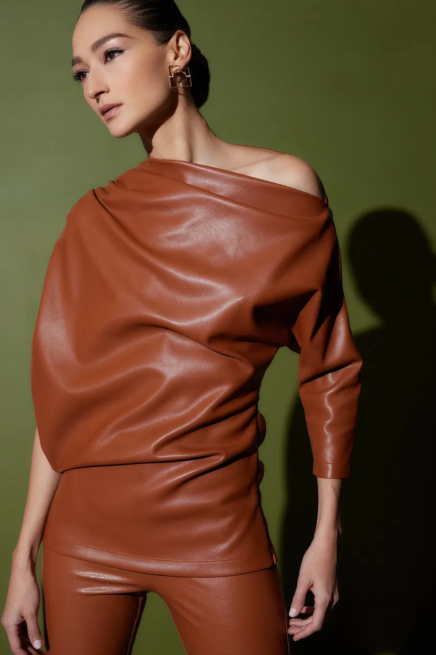 Vegan Luxe Leather Ruched Top sold by Natori product image thumbnail 3