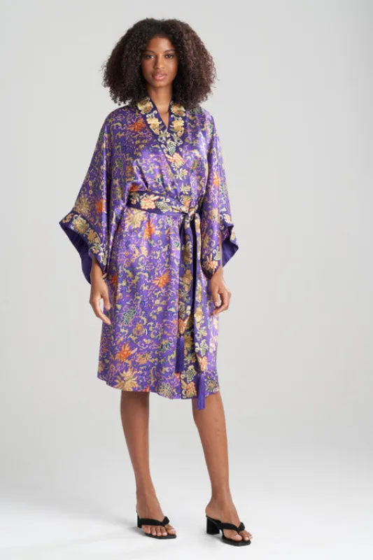 Yasugi Charmeuse Silk Short Robe made by Natori