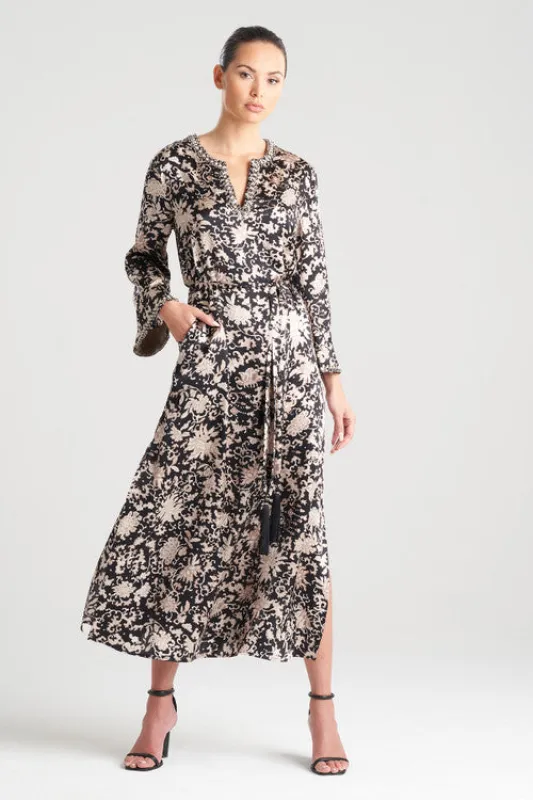 Yasugi Charmeuse Silk Beaded Caftan sold by Natori