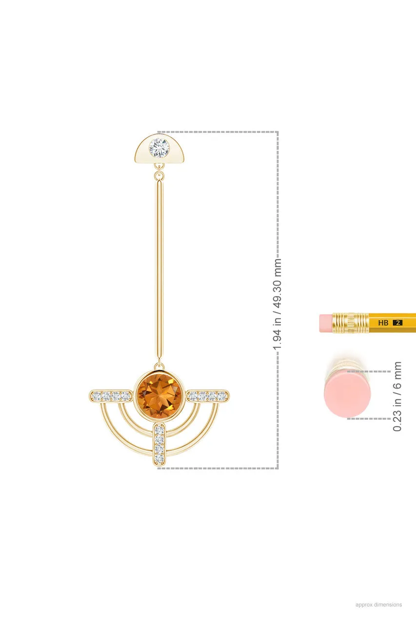 Infinity Half Concentric 14K Gold and Citrine Dangle Earrings sold by Natori product image thumbnail 2