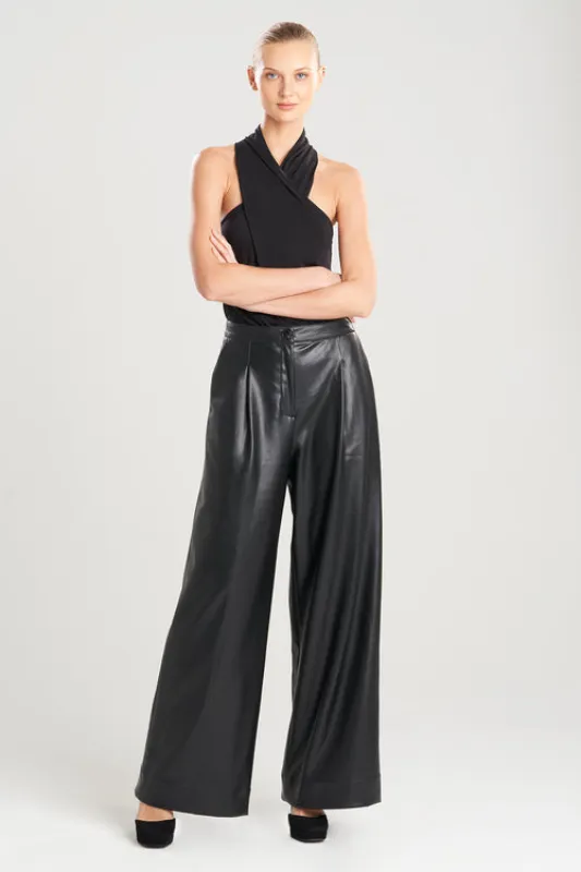 Vegan Luxe Leather Trouser Pants made by Natori