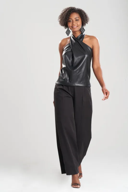 Vegan Luxe Leather Crossover Halter Tank sold by Natori