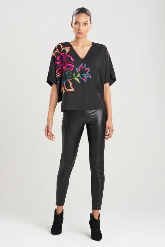 Cotton Silk Kimono Embroidered Top made by Natori