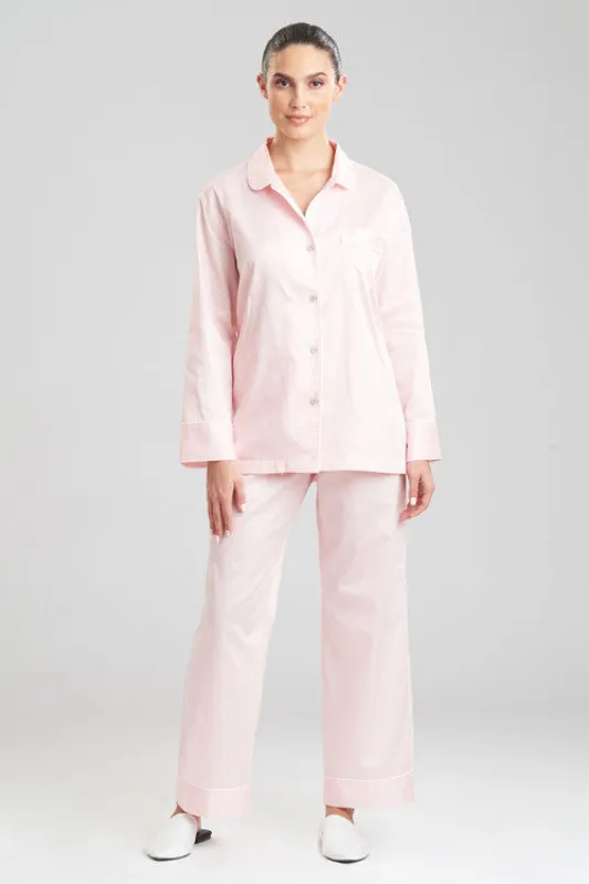 Cotton Sateen Notch PJ made by Natori