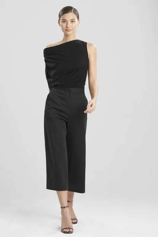 Cotton Sateen Wide Leg Crop Pants sold by Natori