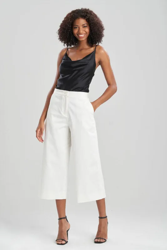 Cotton Sateen Wide Leg Crop Pants sold by Natori