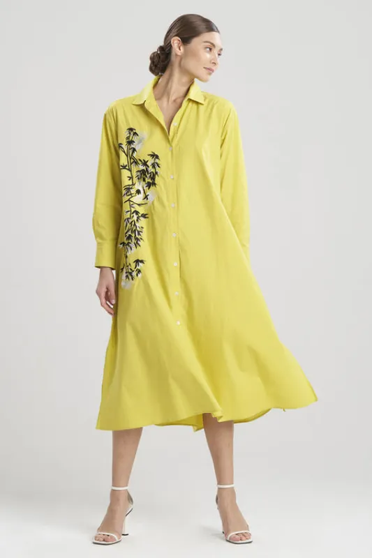 Cotton Poplin Applique Oversized Shirtdress sold by Natori
