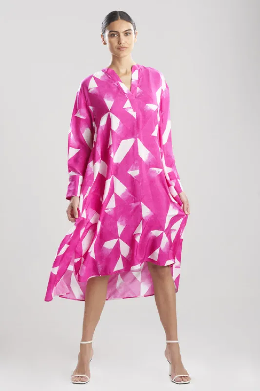 Sumi-Obi Silk Oversized Shirtdress made by Natori