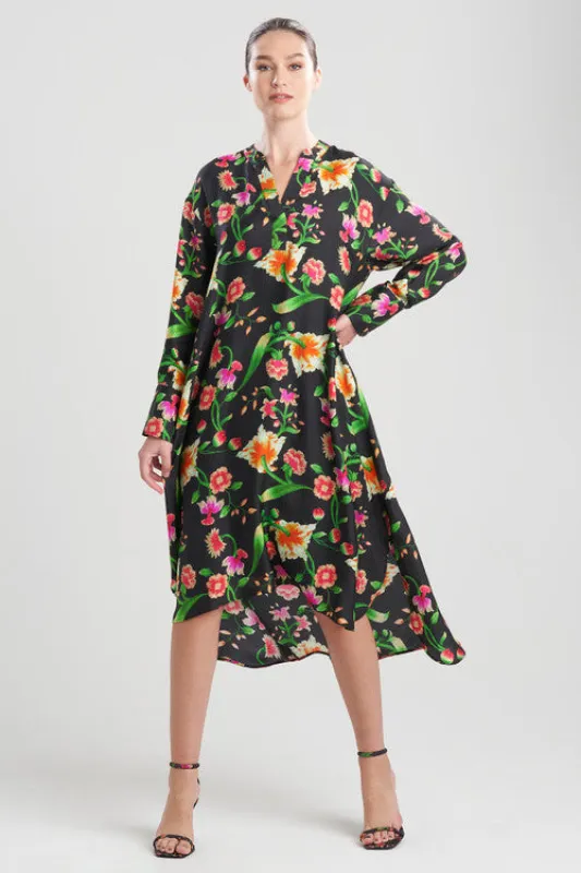 Chikayo-Obi Silk Oversized Shirtdress made by Natori