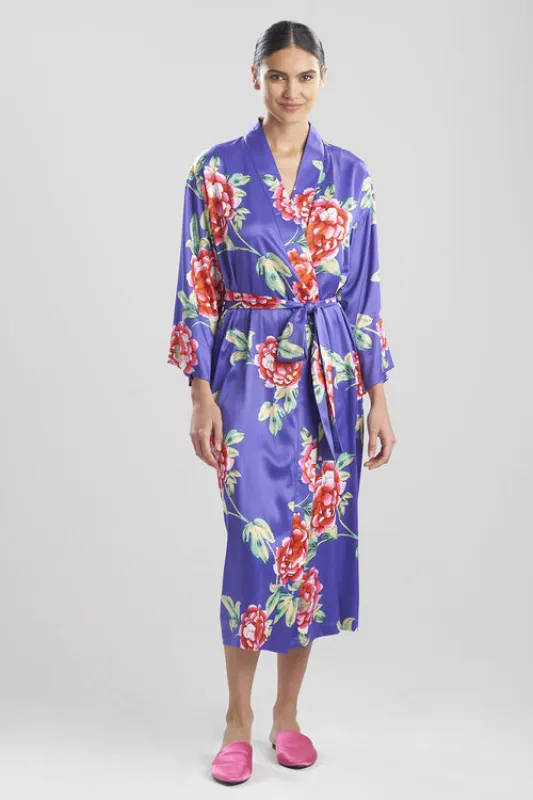 Island Fleur-Printed Matte Satin Robe sold by Natori