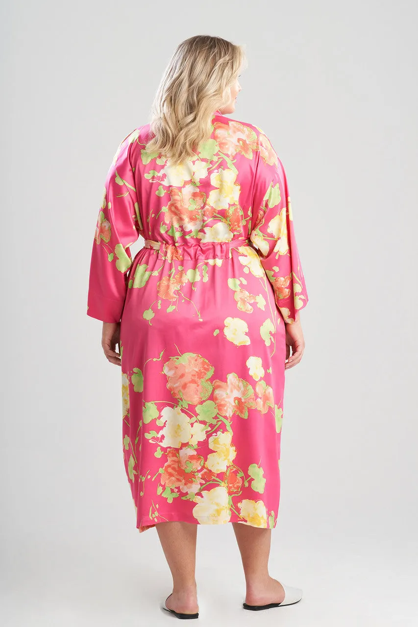 Bouquet-Printed Matte Satin Robe sold by Natori product image thumbnail 2