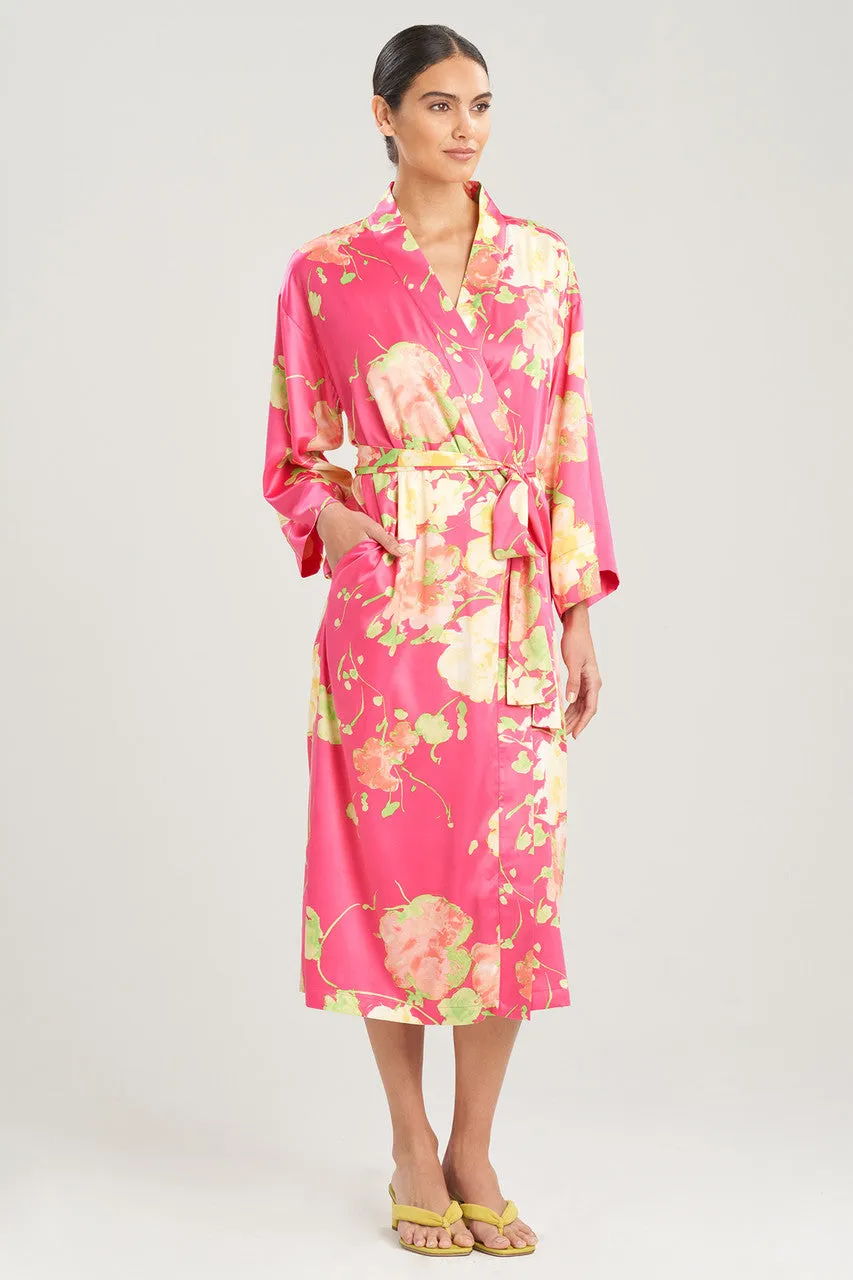Bouquet-Printed Matte Satin Robe sold by Natori product image thumbnail 3