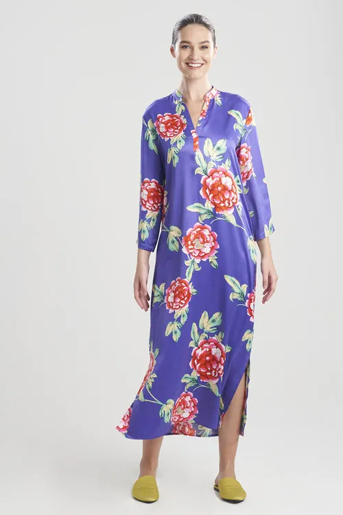 Island Fleur-Printed Matte Satin Caftan sold by Natori product image thumbnail 5