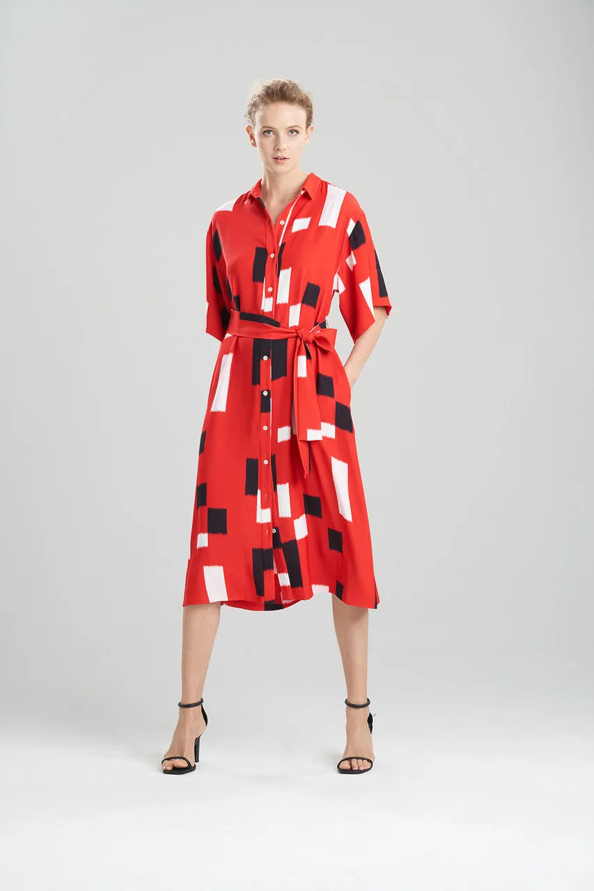 Takara Fluid Crepe Belted Shirtdress sold by Natori product image thumbnail 3