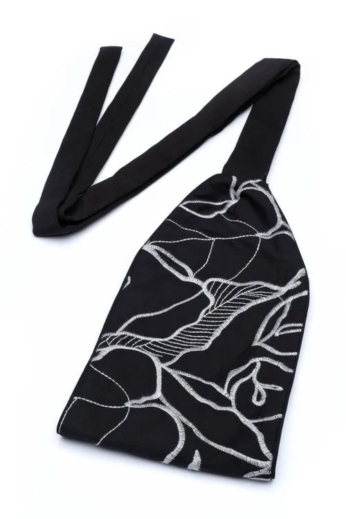 Hana Cotton Poplin Embroidered Obi Belt sold by Natori