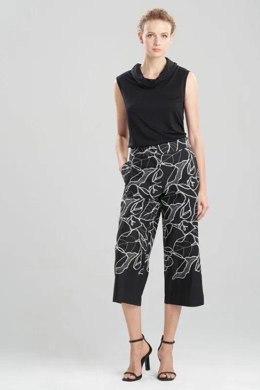 Hana Cotton Poplin Embroidered Pants sold by Natori