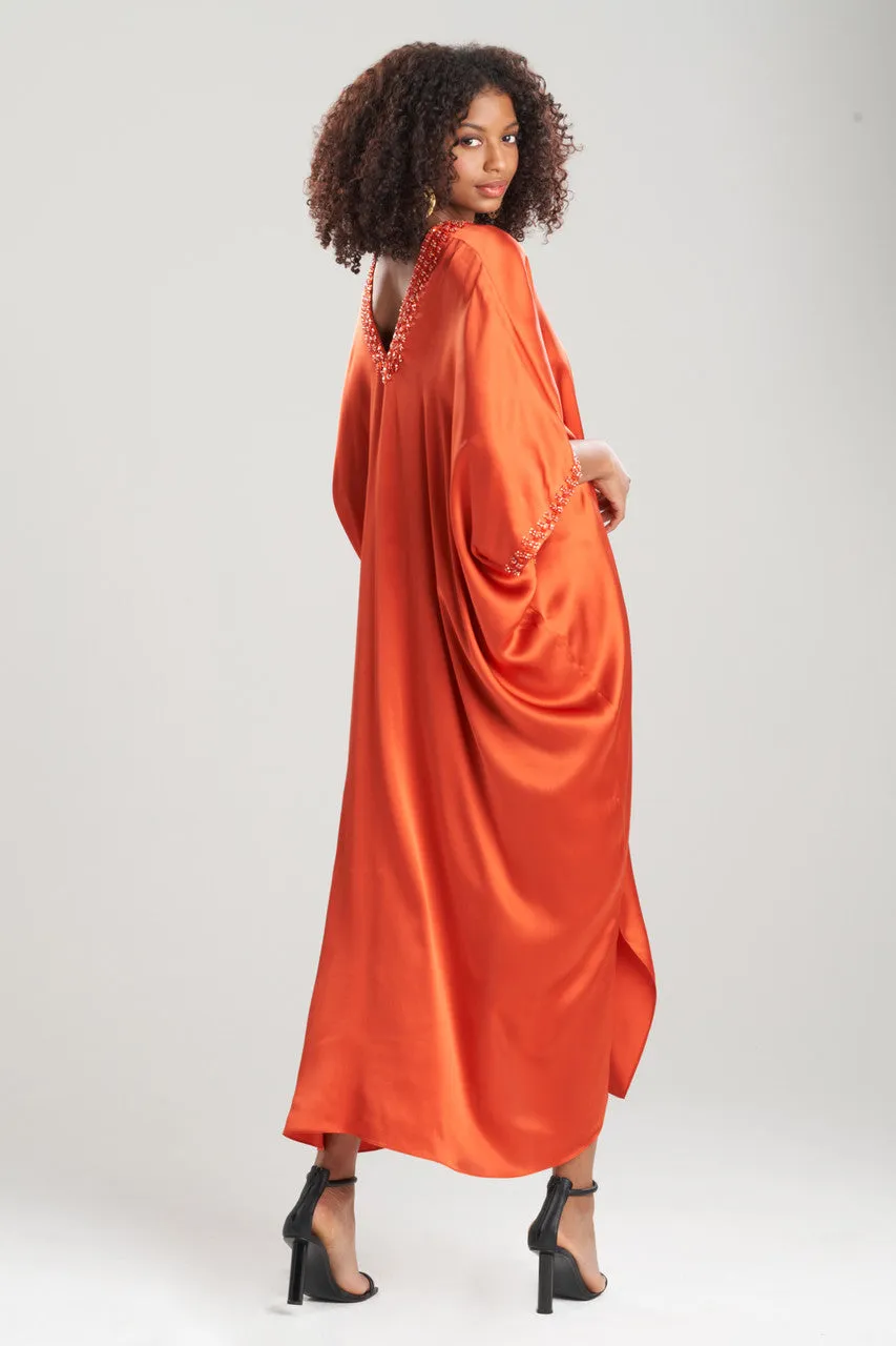 Key Essentials Embellished Cocoon Silk Caftan sold by Natori product image thumbnail 2