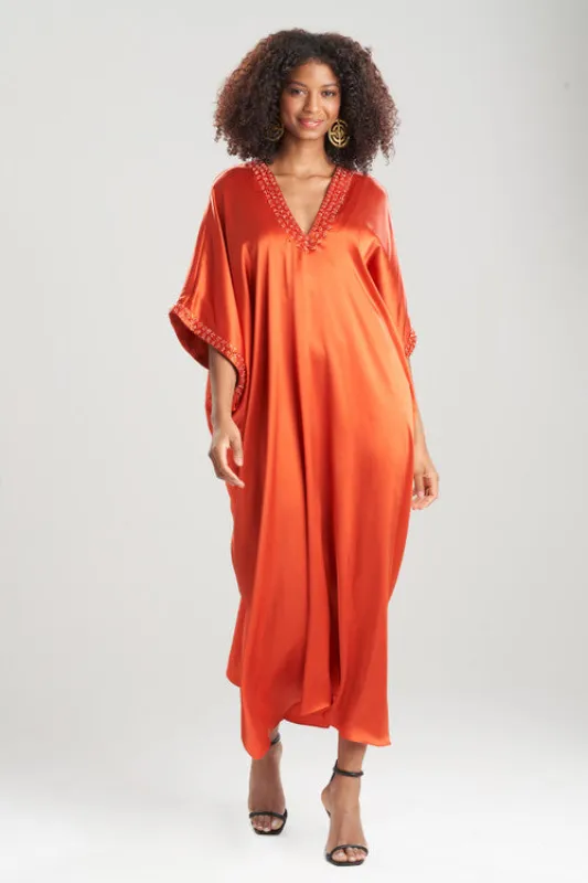 Key Essentials Embellished Cocoon Silk Caftan made by Natori