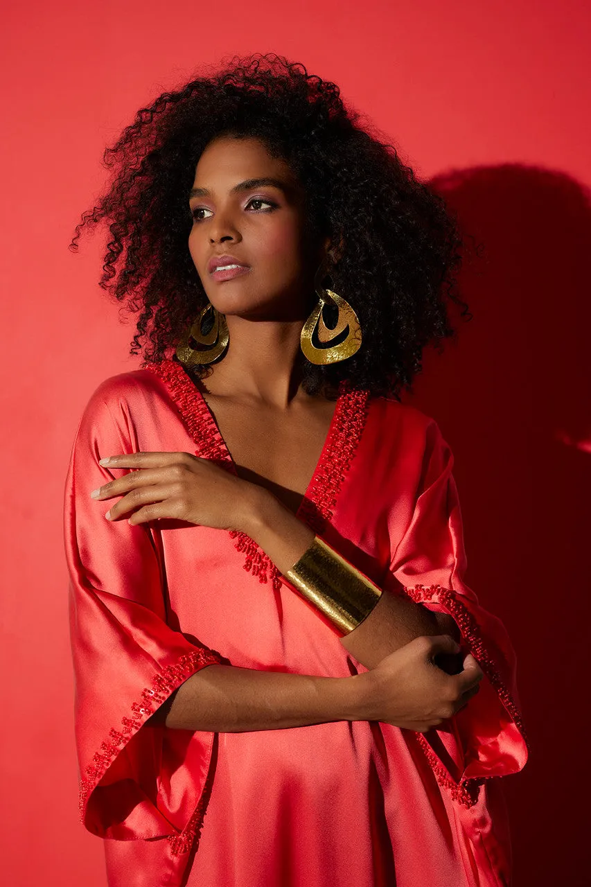 Key Essentials Embellished Cocoon Silk Caftan sold by Natori product image thumbnail 4