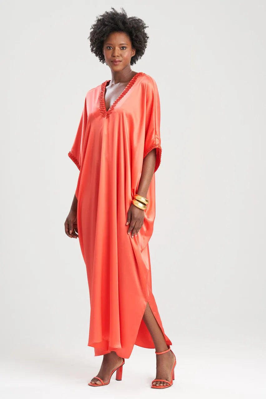 Key Essentials Embellished Cocoon Silk Caftan sold by Natori