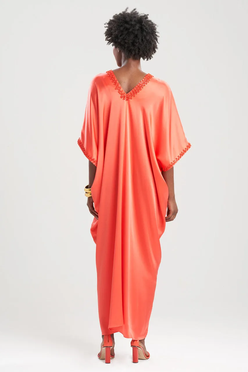 Key Essentials Embellished Cocoon Silk Caftan sold by Natori product image thumbnail 2