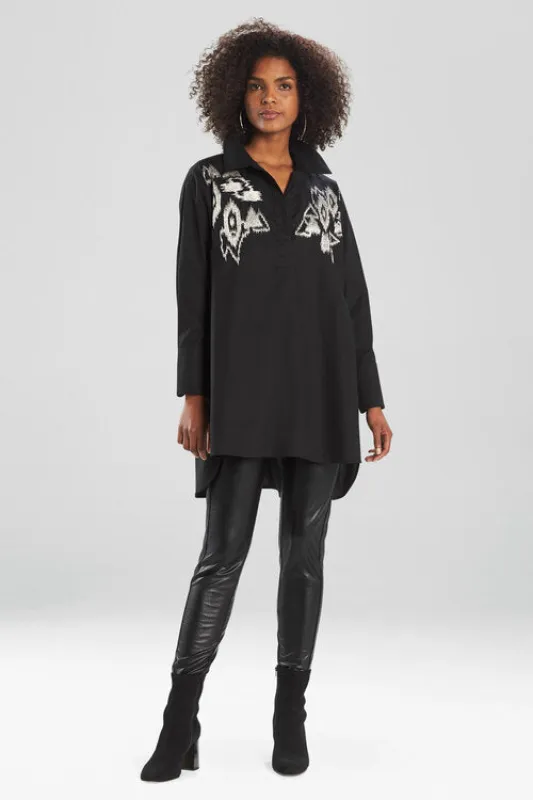 Cotton Poplin Samarkand Embroidered Tunic made by Natori