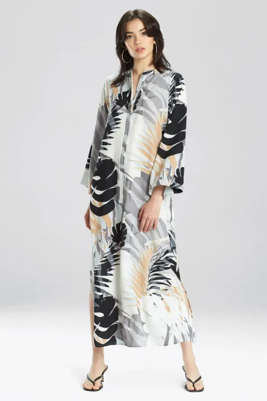 Palm Leaf Zip Caftan sold by Natori