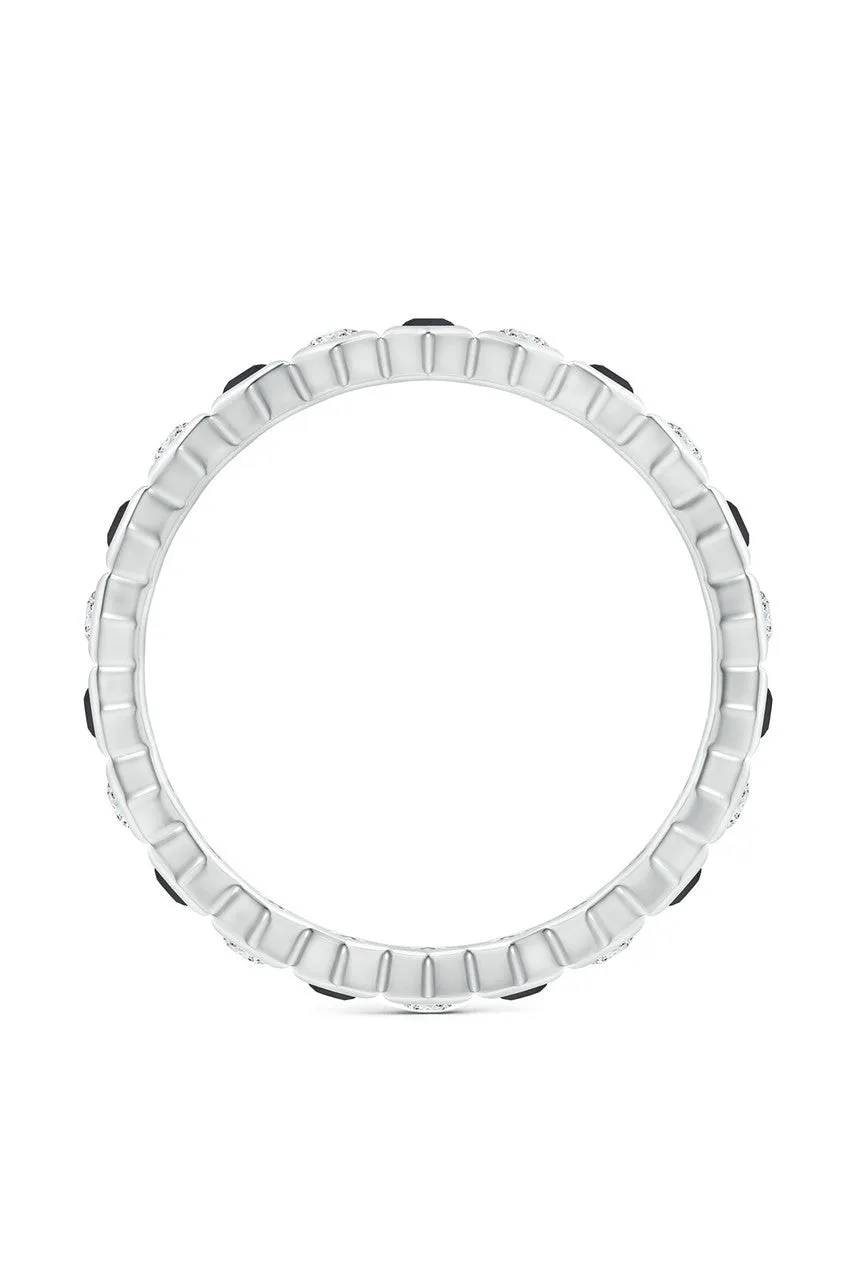 Indochine 14k Hexagon Black & White Diamond Stacking Eternity Band Ring sold by Natori product image thumbnail 3