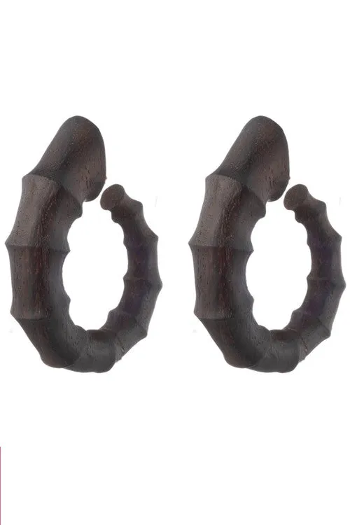 Acacia Wood Bamboo Earrings sold by Natori