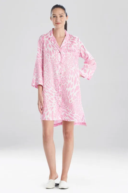 Leopard Printed Cotton Sateen Sleepshirt made by Natori